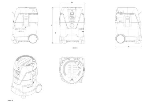 Metabo ASA 25 L PC Univerzális porszívó (602014000)