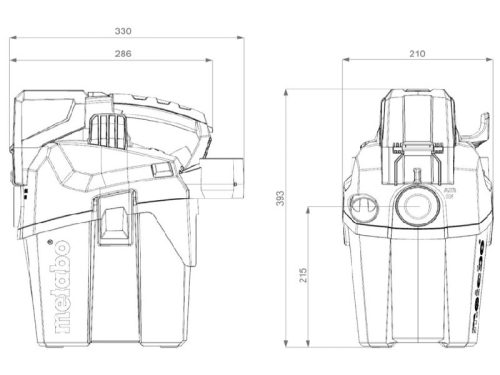 Metabo AS 18 L PC Compact Akkus Porszívó 18V (602028850)(Akku és töltő nélkül)