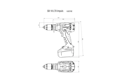Metabo SB 18 LTX Impuls Akkus ütvefúró-csavarozó (602192890) (Akku és töltő nélkül)