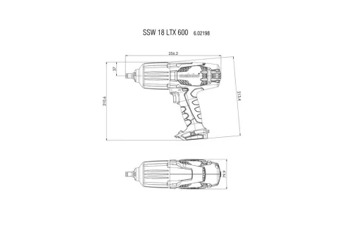 Metabo SSW 18 LTX 600 Akkus ütvecsavarozó (602198890) (Akku és töltő nélkül)