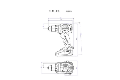 Metabo BS 18 LT BL Akkus fúró-csavarozó (602325890) (Akku és töltő nélkül)