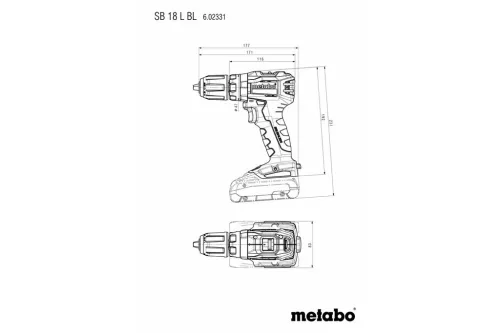 Metabo SB 18 L BL Akkus ütvefúró 18V 2x2,0Ah műanyag hordtáskában (602331500)