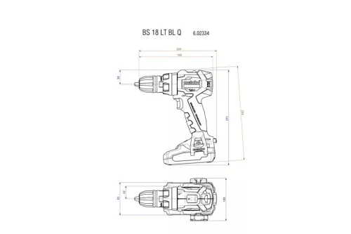 Metabo BS 18 LT BL Q Akkus fúró-csavarozó (602334890) (Akku és töltő nélkül)