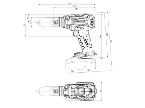 Metabo GB 18 LTX BL Q I Akkus Menetfúró 18V 65Nm (602362840)(Akku és töltő nélkül)