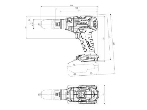 Metabo GB 18 LTX BL Q I Akkus Menetfúró 18V 130Nm (602362850)(Akku és töltő nélkül)