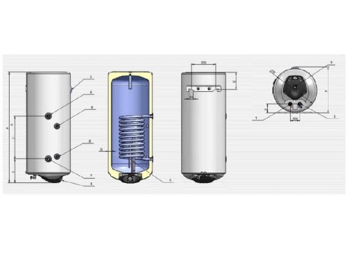 ELDOM Green Line SR100 Indirekt használati meleg víz tartály 1 hőcserélővel jobbos/100 liter