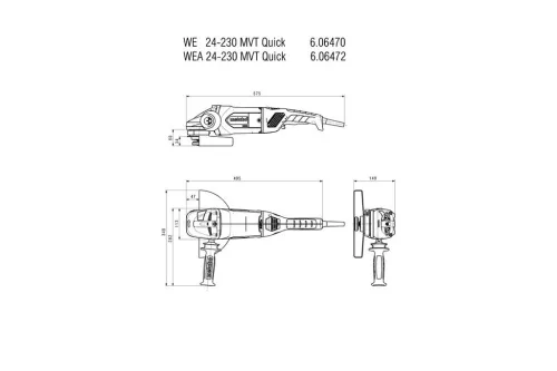 Metabo WEA 24-230 MVT Quick Sarokcsiszoló (606472000)