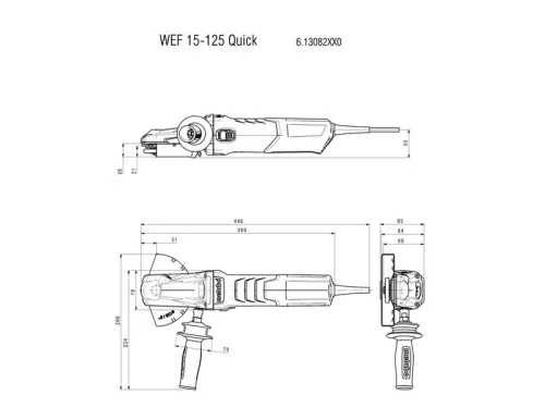 Metabo WEF 15-125 Quick Laposfejű sarokcsiszoló 1550W 125mm (613082000)