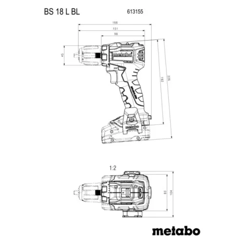 Metabo BS 18 L BL MB Akkus fúró-csavarbehajtó 18V akku és töltő nélkül (613155840)