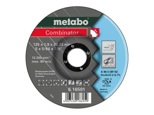 Metabo Combinator Vágókorong 125x1,9x22, 23 INOX, TF 42 (616501000)