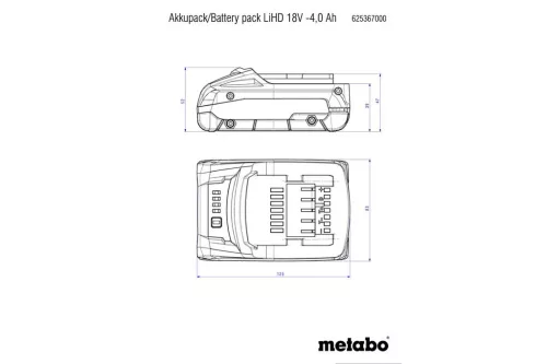 Metabo Akkuegység LiHD 18V 4,0Ah (625367000)