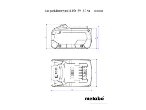 Metabo Akkuegység LiHD 18V 10,0Ah (625549000)