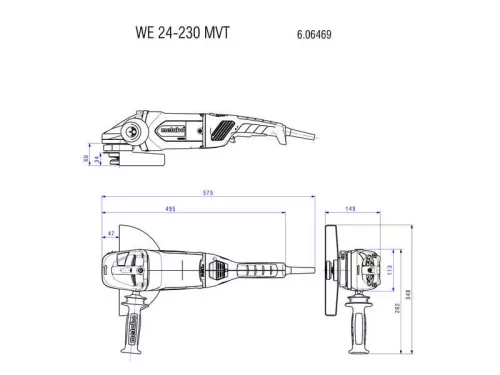Metabo WE 24-230 MVT Set Sarokcsiszoló 2400W 230mm (690869000)