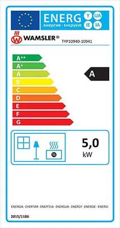 Wamsler Denver Kályha 5kW, fekete, hátsó füstcső kivezetésű
