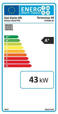 Termomax 49 B Vegyestüzelésű Lemezkazán 46kW, burkolattal, huzatszabályzóval, hőmérővel