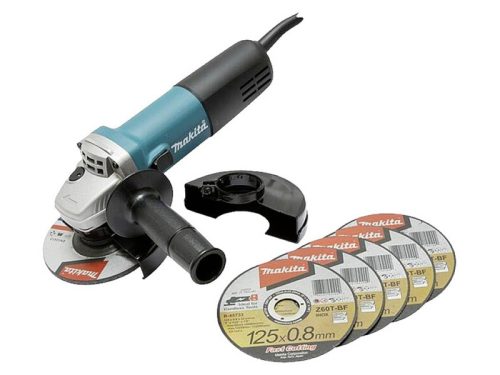 Makita 9558HNRX1 125mm sarokcsiszoló + 5 darab tárcsa