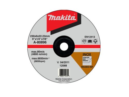 Makita csiszolótárcsa INOX 230x6mm (A-80896)