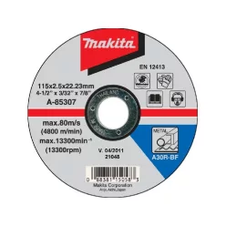 Makita A-85307 vágótárcsa fémhez 115mm (A-85307)