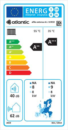 Atlantic Alfea Extensa A.I.10 Levegő-Víz Hőszivattyú 10kW 230V, R32, csőkígyós