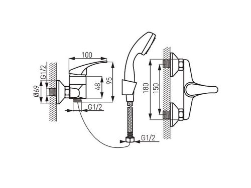 Ferro Basic Zuhany Csaptelep (BBC77)
