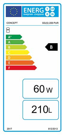 CONCEPT SG(S) 200 álló zománcozott melegvíztároló csőkígyó nélkül párazárt PUR szigeteléssel