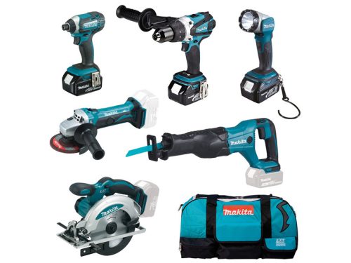 Makita DLX6046 Akkus Gépszett 18V LXT Li-ion (DGA452,DHP485,DSS610,DJR186,DTD152,DLM802)