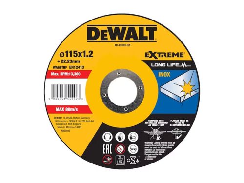 DeWalt DT43903-QZ Vágókorong 115x1,2x22,23mm INOX
