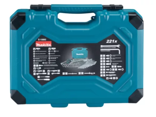 Makita 221 részes 1/2" szerszámkészlet műanyag kofferben (E-10883)
