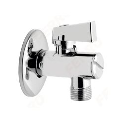   Ferro sarokszelep szűrővel, takarórozettával és fém kezelőkarral 1/2"x3/8"