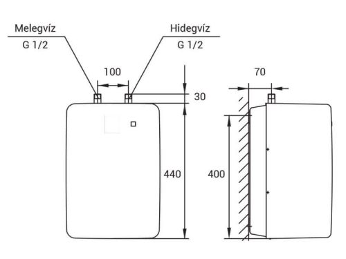 Hajdu ZA-10 elektr.  forróvíztároló  10 lit. alsó