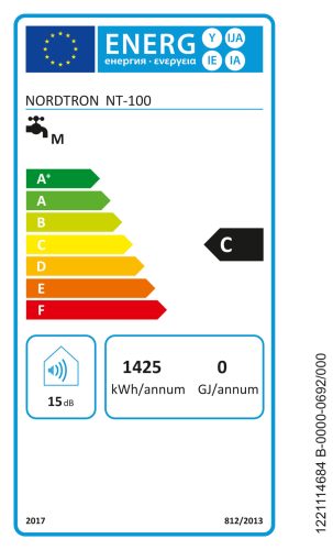 NORDTRON NT-100 elektromos  forróvíztároló 100 L függőleges 2111913600