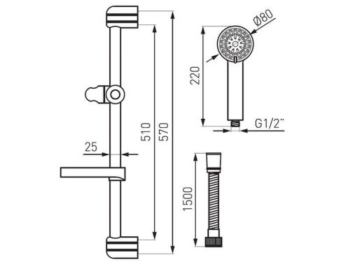 Ferro Ego Állítható zuhanyszett N150B