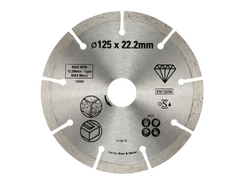 Stanley szegmentált gyémánt vágótárcsa 125x22,2mm (STA38107-XJ)
