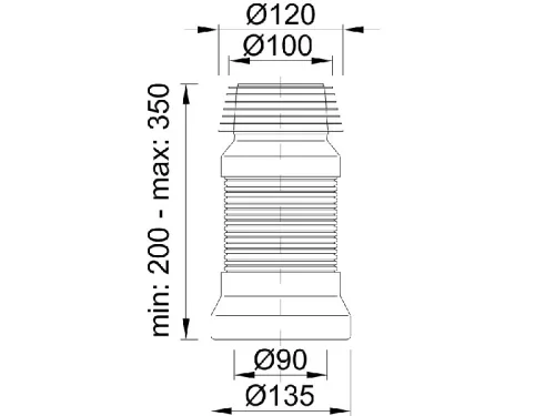 Styron flexibilis WC bekötő rövid (STY-530-F-R)
