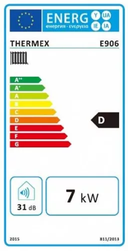 Thermex E906 Elektromos Kazán 7kW központi fűtéshez, keringető szivattyúval és tágulási tartállya