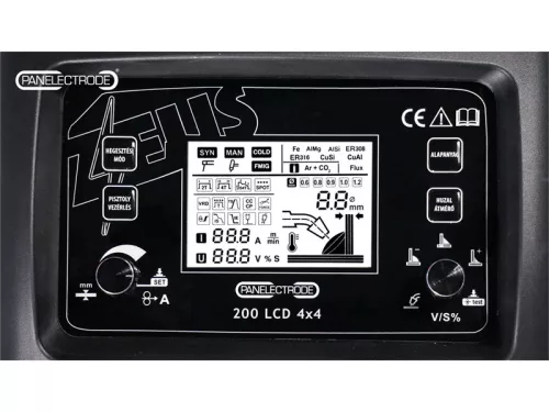 Panelectrode ZEUS 200 LCD 4x4 inverteres hegesztőgép